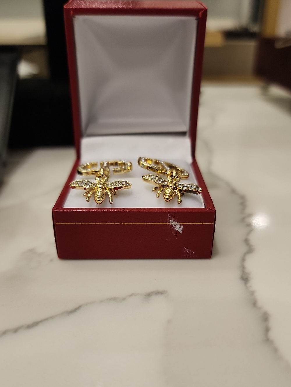 Gold Bee Pave Earring Set - Women Jewelry